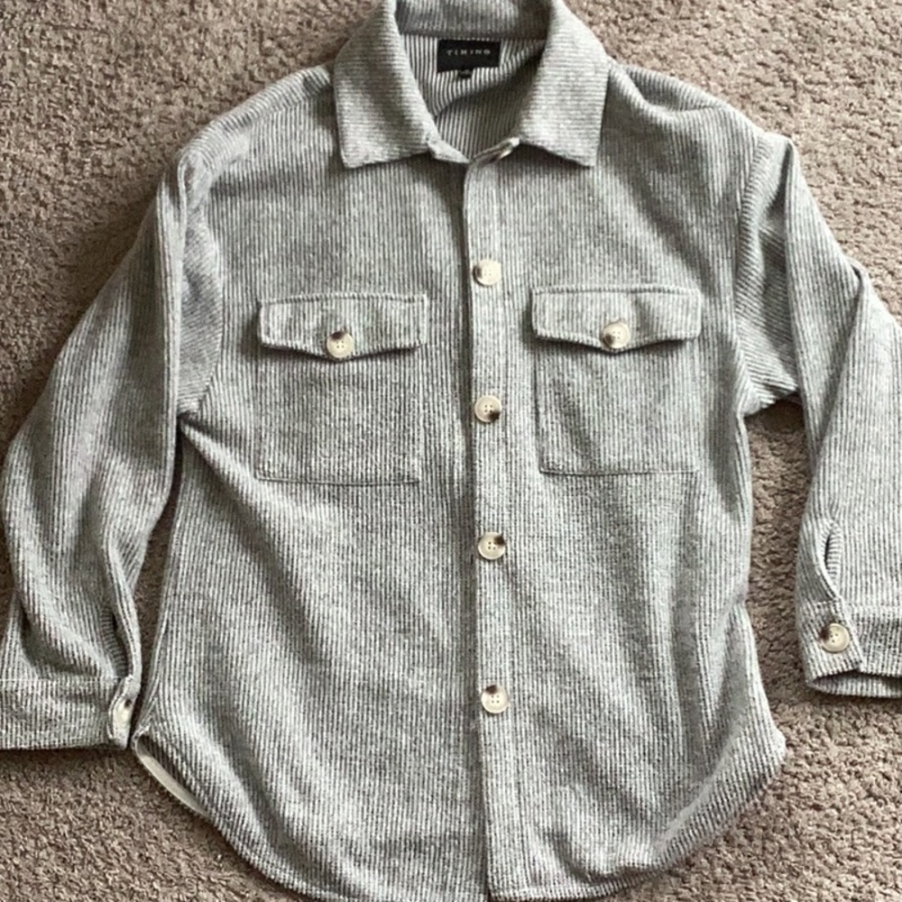 Gray Button-Up Shirt